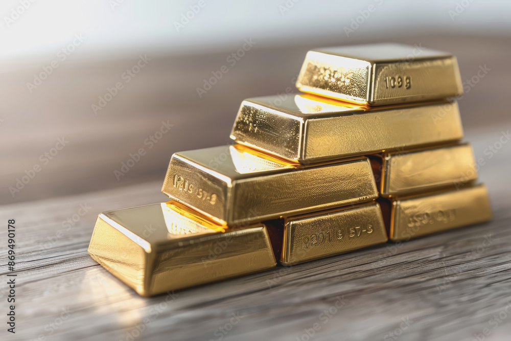 Gold bars stack on rate product life cycle stages with graphical data. Gold bars stack on rate product life cycle stages with graphical data.