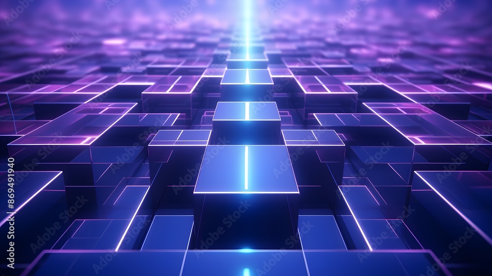 3d rendering of purple and blue abstract geometric background. Scene for advertising, technology, showcase, banner, game, sport, cosmetic, business, metaverse. Sci-Fi Illustration. Product display 3d rendering of purple and blue abstract geometric background. Scene for advertising, technology, showcase, banner, game, sport, cosmetic, business, metaverse. Sci-Fi Illustration. Product display