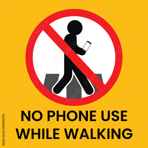 No phone use while walking road sign