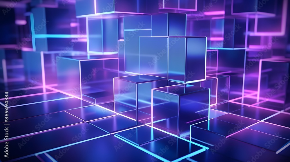 3d rendering of purple and blue abstract geometric background. Scene for advertising, technology, showcase, banner, game, sport, cosmetic, business, metaverse. Sci-Fi Illustration. Product display 3d rendering of purple and blue abstract geometric background. Scene for advertising, technology, showcase, banner, game, sport, cosmetic, business, metaverse. Sci-Fi Illustration. Product display