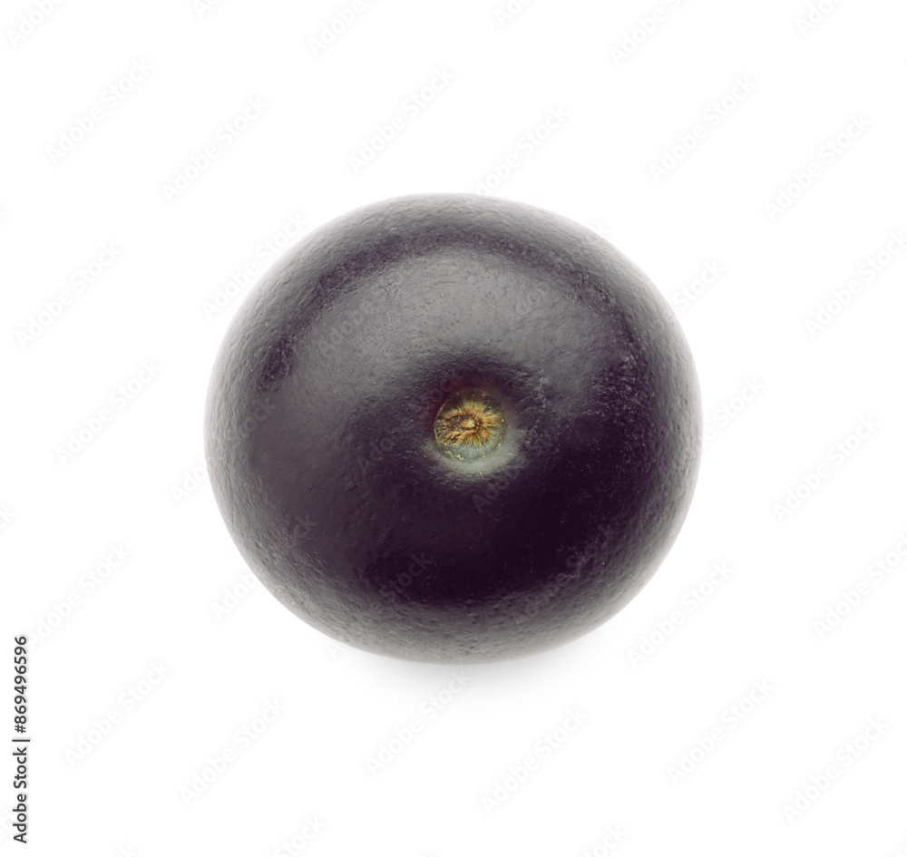 Fresh ripe acai berry isolated on white, top view
