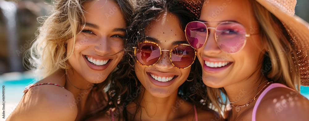 Diverse women enjoying a beach vacation, representing beauty and ...