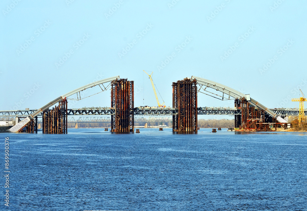 Naklejka premium Bridge construction site