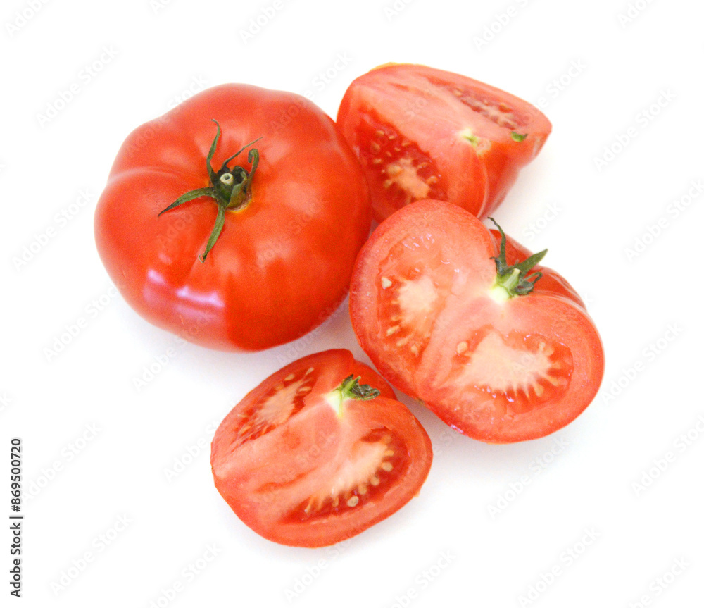 Ripe tomatoes isolated on white background Ripe tomatoes isolated on white background