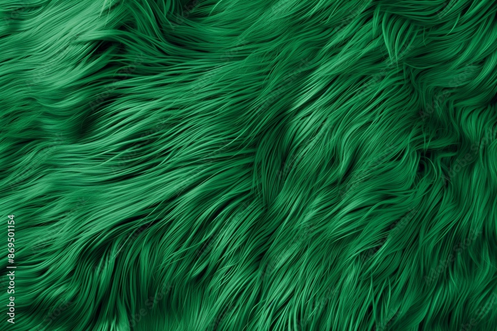 Green faux fur texture with pronounced fibers. Green faux fur texture with pronounced fibers.