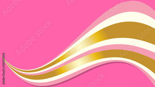 Colorful Abstract Wave Design with Pink and golden  Lines photo
