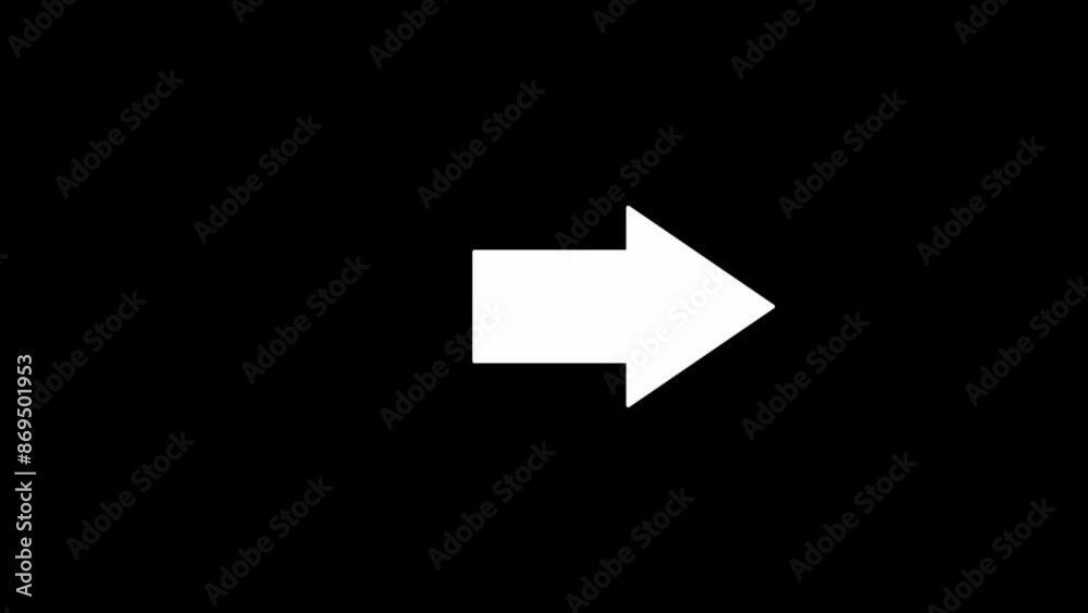Black background with an animated squirrel arrow. Arrow moving sideways. 30 frames per second, 4K animation