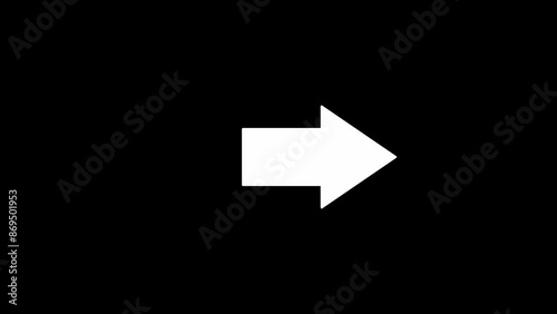Black background with an animated squirrel arrow. Arrow moving sideways. 30 frames per second, 4K animation