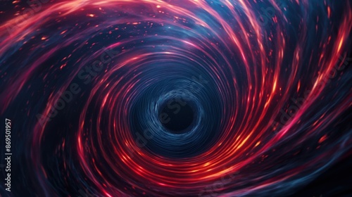 Dark spiral Vortex with Fiery Streaks in Space © kraphix