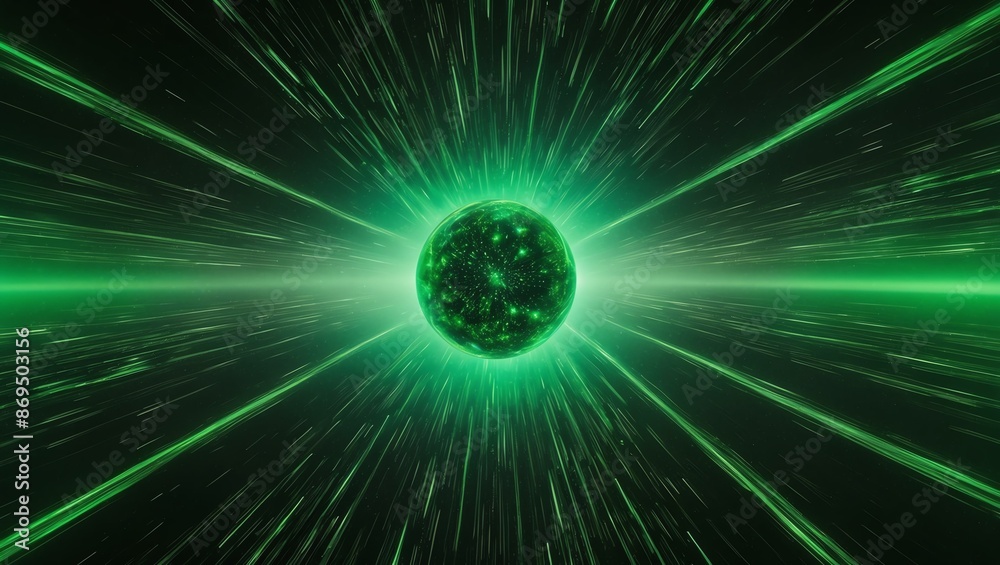 Obraz premium realistic image of a green gravitational field background