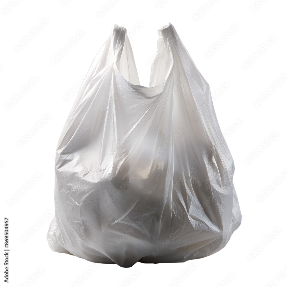 Fototapeta premium White plastic bag isolated on transparent background
