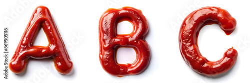 Letters A, B, C. Ketchup Alphabet: Saucy and Fun Letters.