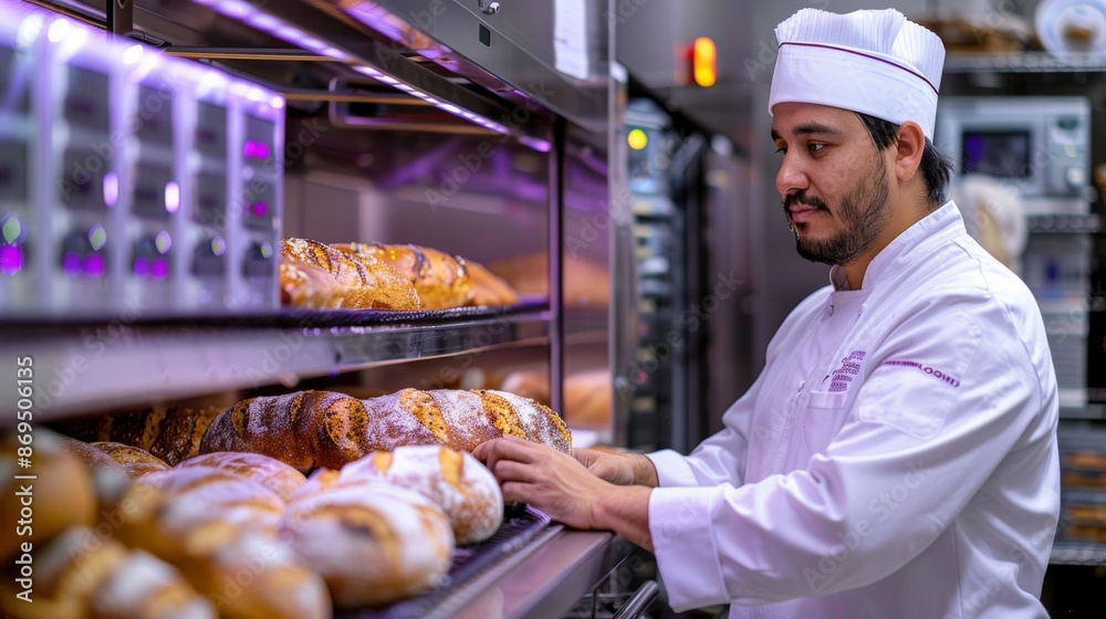 Baker Checking Bread Oven with Server Rack Baker Checking Bread Oven with Server Rack