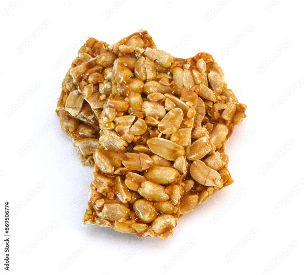 Honey bars with peanuts, sesame and sunflower seeds isolated Honey bars with peanuts, sesame and sunflower seeds isolated