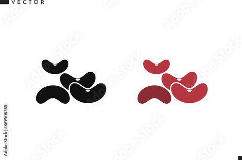 Red kidney beans and black kidney beans