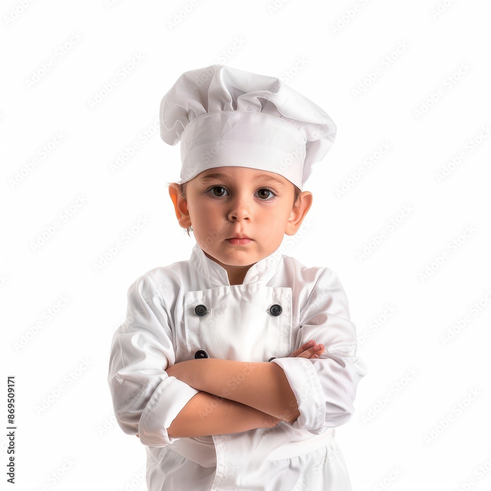 cute little professional Food preparation standing and hand holds a white acrylic sheet, looking directly at the camera with an attentive expression isolated on white background cute little professional Food preparation standing and hand holds a white acrylic sheet, looking directly at the camera with an attentive expression isolated on white background