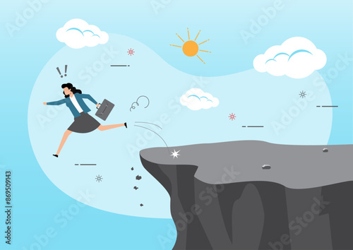 Businesswoman jump off the cliff killing herself
