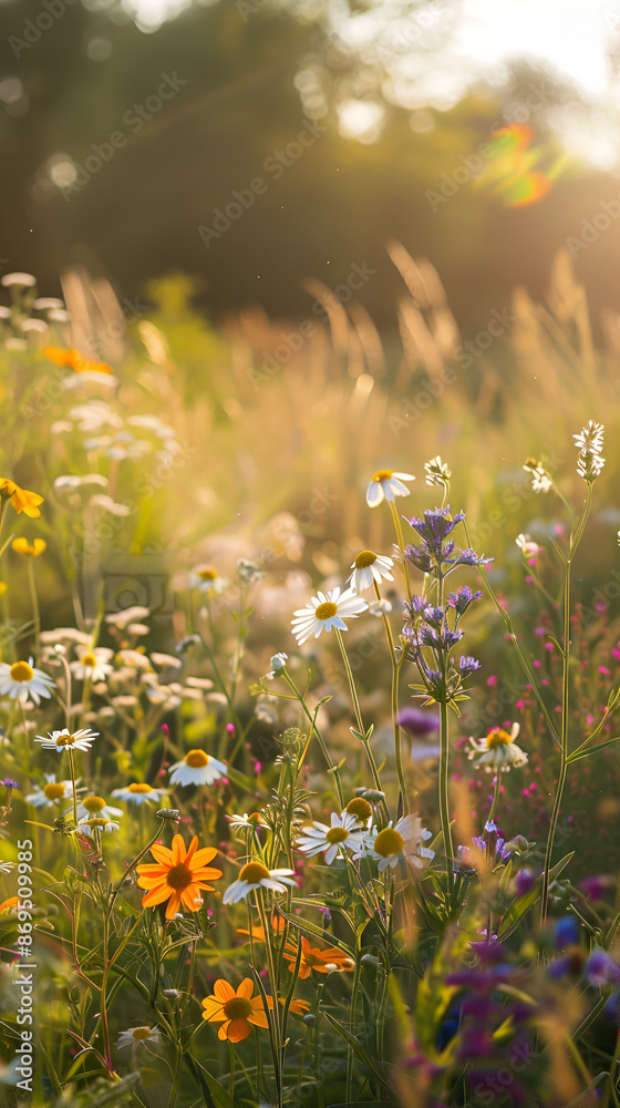 Wild Summer Meadow with Herbs and Flowers Wild Summer Meadow with Herbs and Flowers