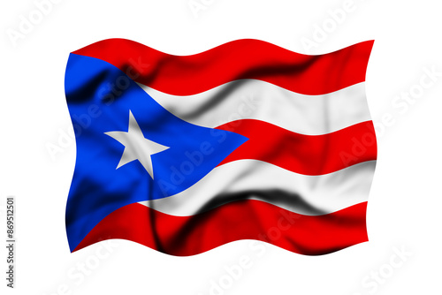 Free Download Waving the flag of Puerto Rico on a transparent background. 3d rendering. Clipping Path Included - GFXLoad