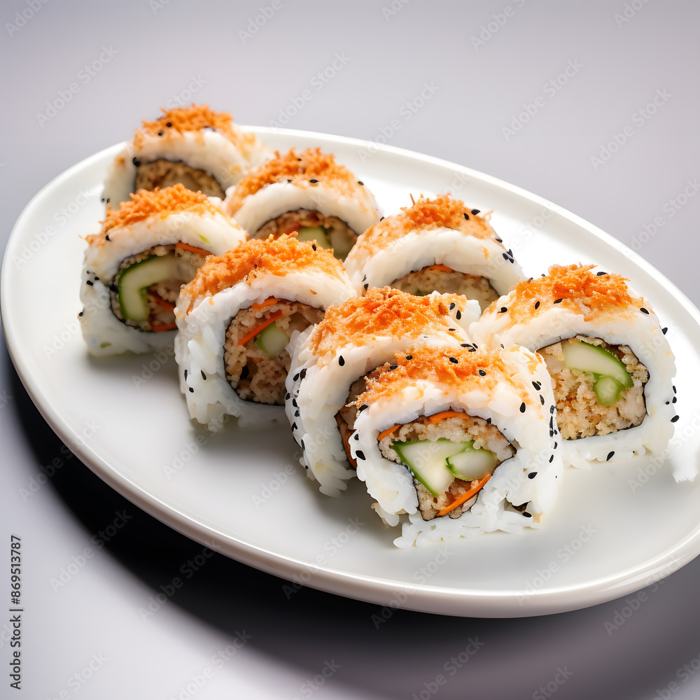 sushi on a white plate sushi on a white plate