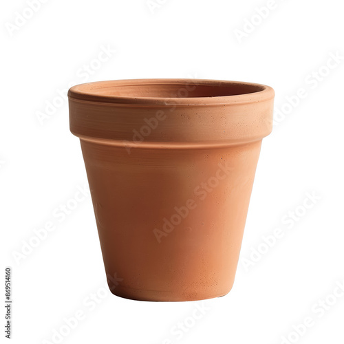 Terracotta Garden Flower Pot on White Background photo