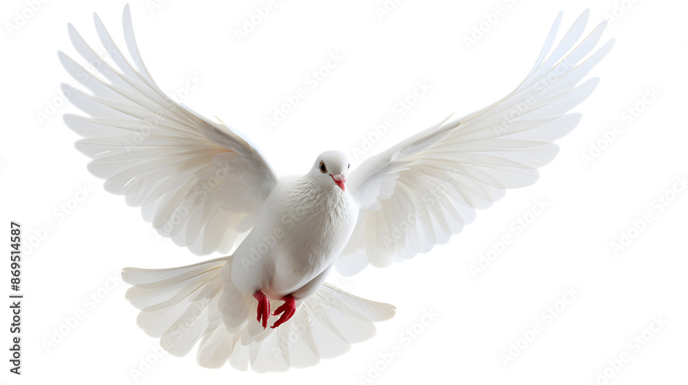 Fototapeta premium Beautiful white dove isolated.