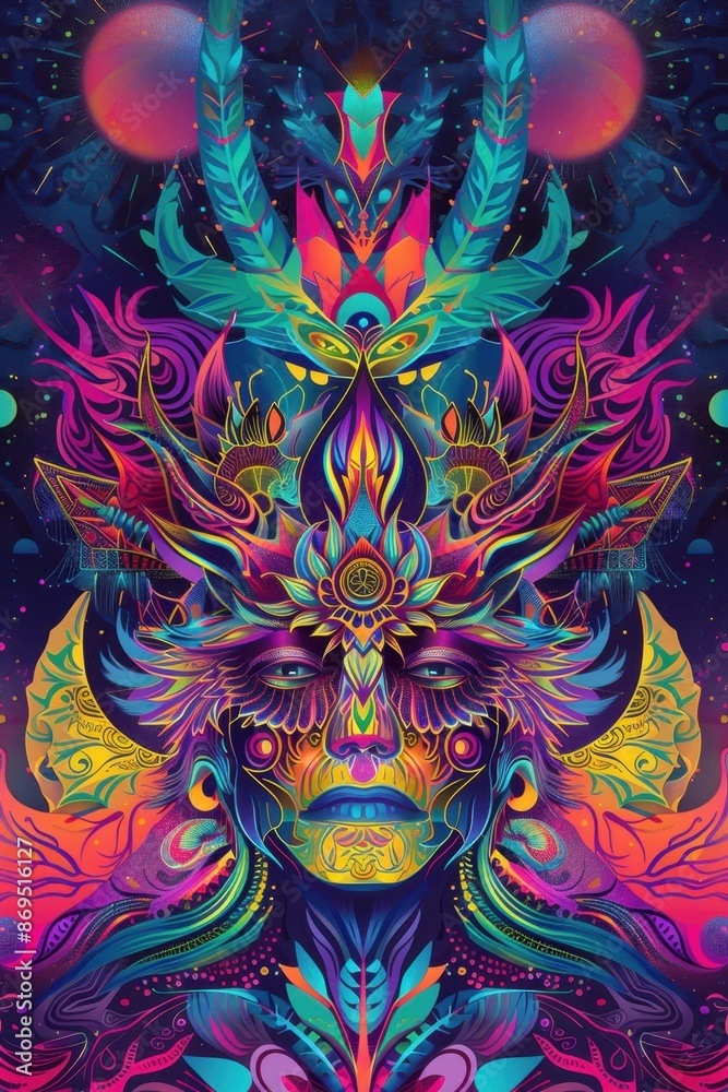 Fototapeta premium Psychedelic Trance poster concept