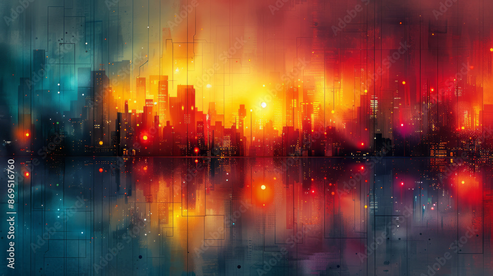 Fototapeta premium IT service management in vector corporate art style, abstract, business, IT, tech.generative ai