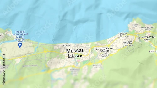 Muscat Capital of Oman Paper Map, Slider Shot