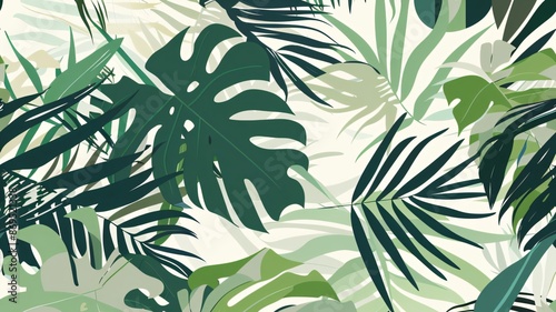 Wallpaper Mural seamless background with bamboo leaves Torontodigital.ca