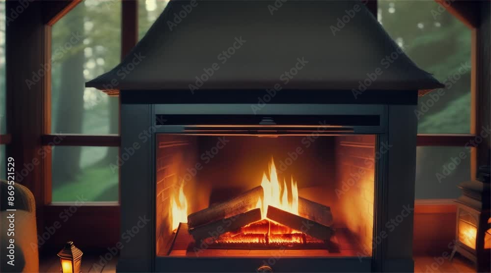 Representation of a chimney fire. Representation of a chimney fire.