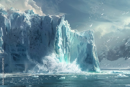 melting glacier concept,climate change