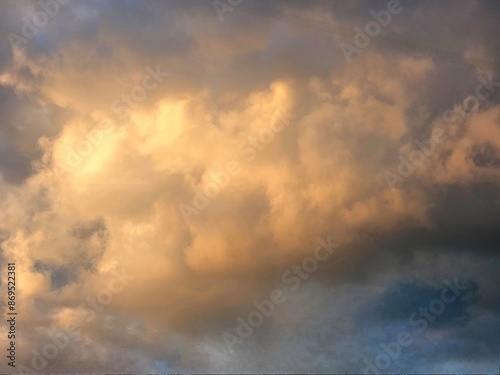 beautiful colored sky in the evening. Clouds hiding sun