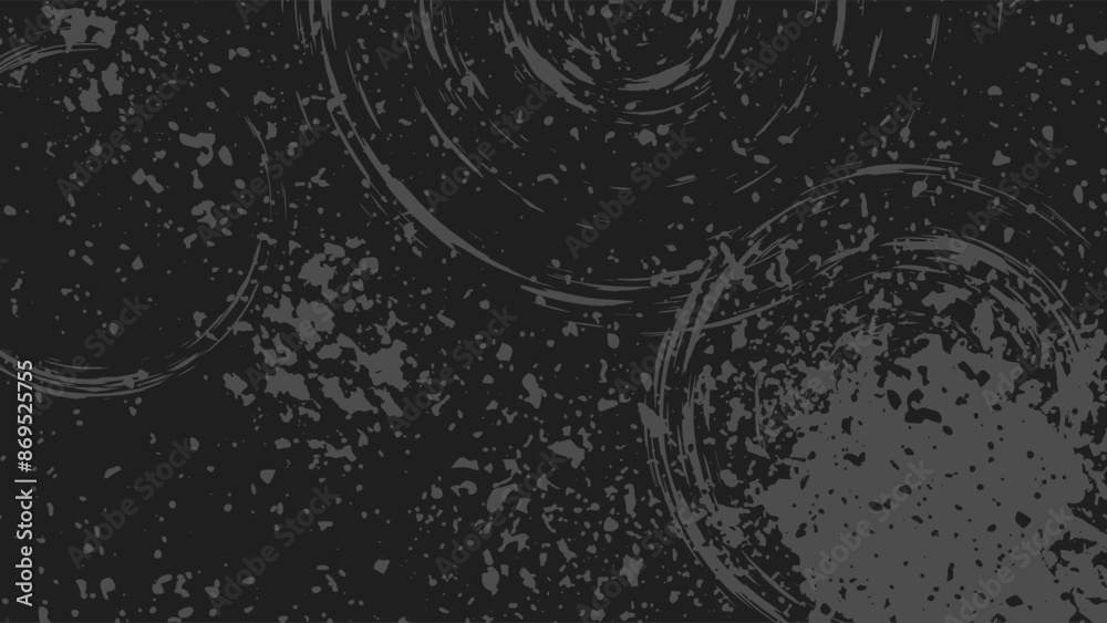 Vector Horizontal Dark Gray Grunge Background with Splashes and Scuffs Vector Horizontal Dark Gray Grunge Background with Splashes and Scuffs
