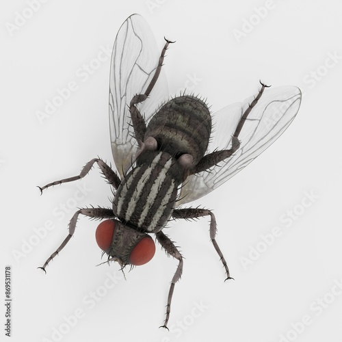 Realistic 3D Render of House Fly