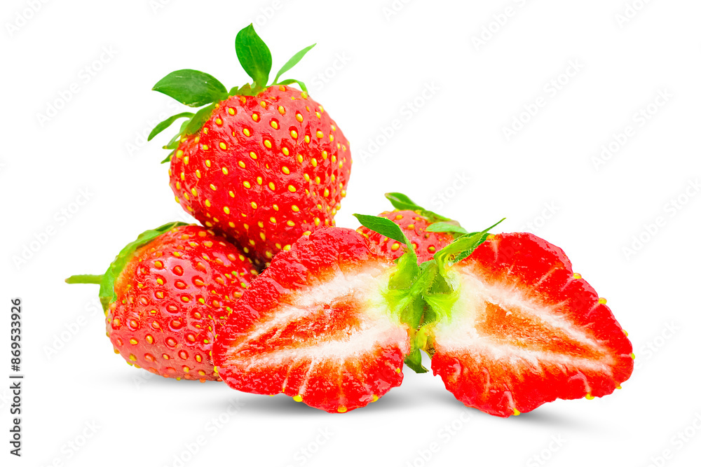 Ripe, fresh strawberries isolated on a transparent background. Ripe, fresh strawberries isolated on a transparent background.