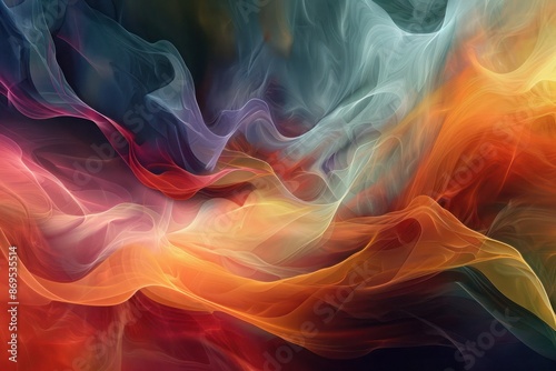 Abstract digital art piece featuring flowing colors and dynamic shapes, symbolizing fluidity and movement.