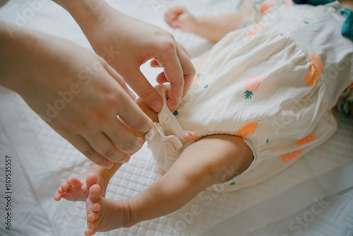 1-month-old Asian newborn girl