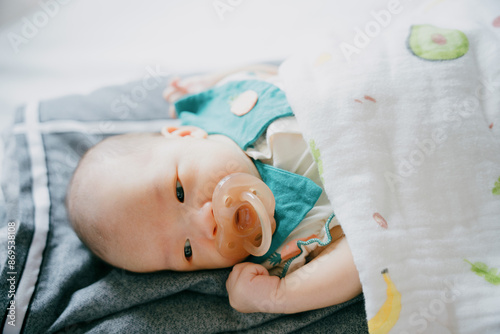 1-month-old Asian newborn girl