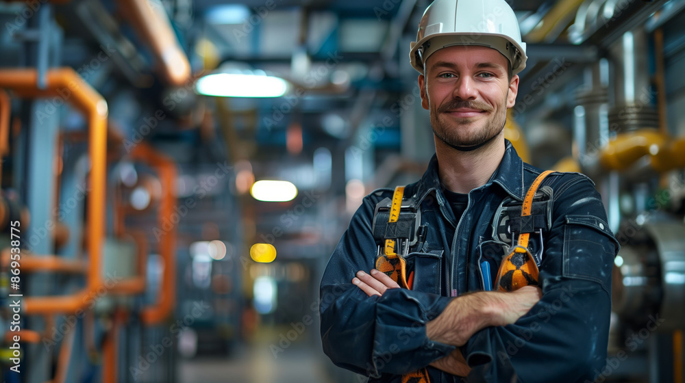 Portrait of a smiling man in a workshop Portrait of a smiling man in a workshop