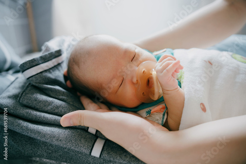 1-month-old Asian newborn girl