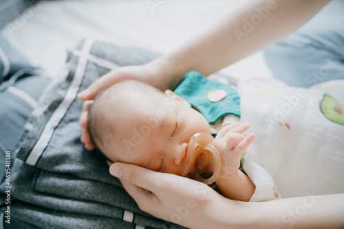 1-month-old Asian newborn girl