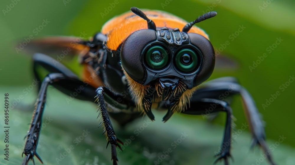 Insects with microcameras embedded in their exoskeletons offer a unique perspective on the world, turning every flight into a cinematic journey, with copy space Insects with microcameras embedded in their exoskeletons offer a unique perspective on the world, turning every flight into a cinematic journey, with copy space
