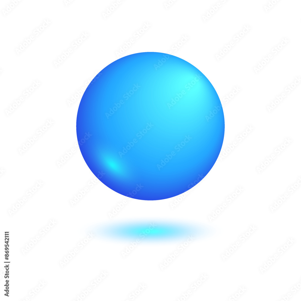 Glass blue ball with shadow Glass blue ball with shadow
