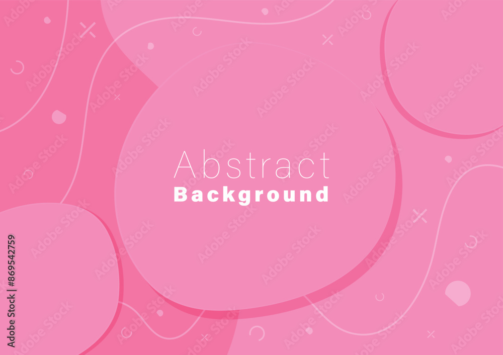Abstract background fluid shape and geometric memphis style elements pink monochrome color Abstract background fluid shape and geometric memphis style elements pink monochrome color