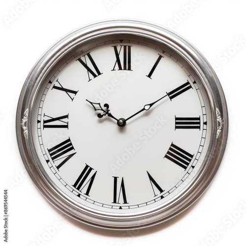 Clock 1 Hour. Vector Icon of a White Wall Clock Showing 1 Hour Time