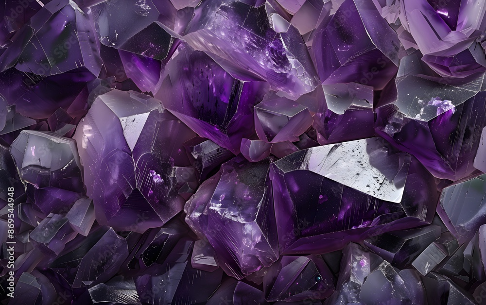 Pile of amethyst crystals background Pile of amethyst crystals background