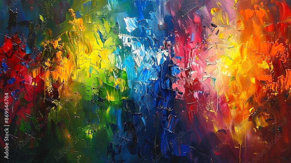 Fototapeta premium The canvas alive with the vibrant energy of a Spectrum Symphony, each color contributing to the harmonious dance of hues.