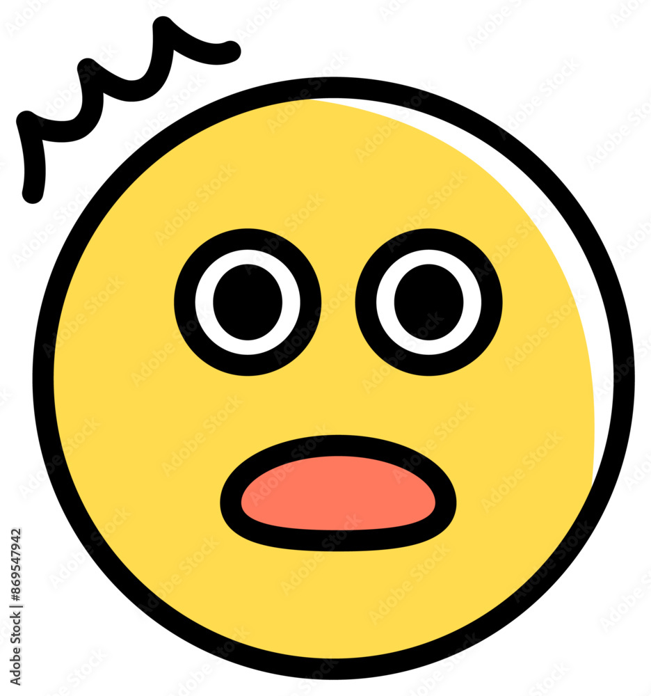 Expressive surprised face emoji, vector illustration isolated on a white background. Expressive surprised face emoji, vector illustration isolated on a white background.