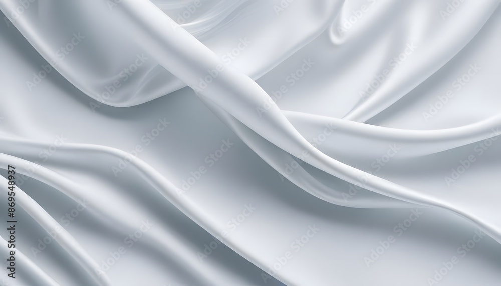 Fototapeta premium The gray satin texture is a white silver fabric silk panorama background with beautiful soft blur pattern natural. White abstract background with waves. abstract White wave business background, b